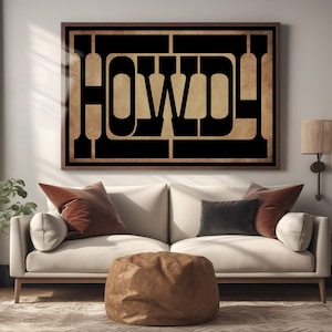 ハウディプリント：南西部のタイポグラフィアート、モダンウェスタンインテリア