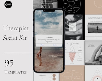 Therapist Social Media Templates, Mental Health Templates, Psychologist, Therapy, Psychology,Health and Wellness,Wellbeing coach, Life coach