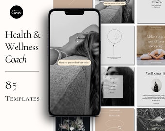 Health & Wellness Coach, Wellness Coach, Mental Health, Holistic Coach, Canva Social Media, Instagram Template, Life Coach, Health Wellness