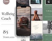 Wellbeing Coach, Health and Wellness Coach, Mental Health Coach , Holistic Coach, Canva Social Media, Instagram Template, Life Coach, Health