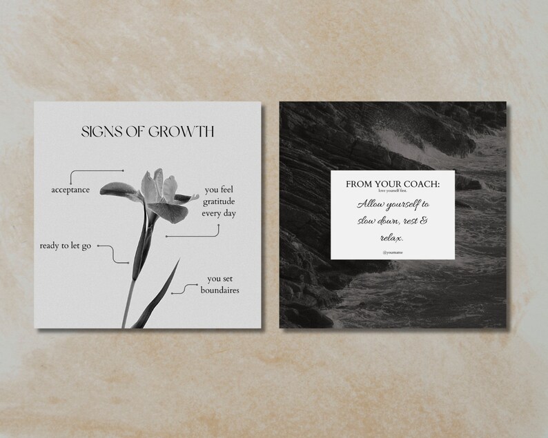 IDEAL FOR:
-Nutrition Coaches
Coaching
-Health Coaches
-Life Coaches
-Self Care Coaches
-Self Help Coaches
-Yoga Teachers
-Creative content
Creative posts

Instagram Premium Templates for coaches.
Contains Carousel Posts.
Creative design.