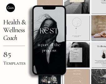 Health Coach, Wellness Coach, Nutrition Coach, Holistic Coach, Canva Social Media, Instagram Template, Life Coach, Health and Wellness