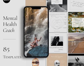 Therapist Instagram Templates, Mental Health Templates, Psychologist Social Media, Therapy, Holistic, Psychology,Counselor,Canva Templates