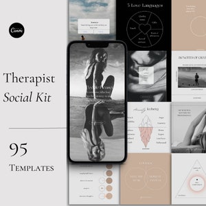 Therapist Instagram Templates, Mental Health Templates, Psychologist Social Media, Therapy, Counseling, Psychology,Counselor,Canva Templates