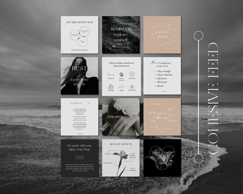 IDEAL FOR:
-Nutrition Coaches
Coaching
-Health Coaches
-Life Coaches
-Self Care Coaches
-Self Help Coaches
-Yoga Teachers
-Creative content
Creative posts

Instagram Premium Templates for coaches.
Contains Carousel Posts.
Creative design.