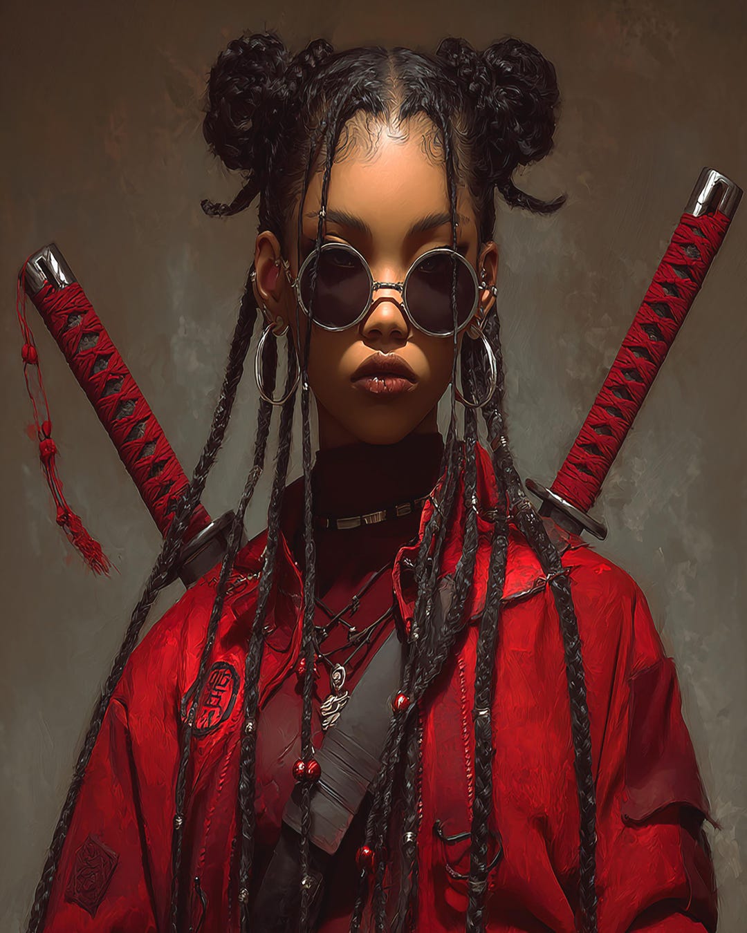 Katana Queen No. 1 | Black Girl Samurai Wall Art | Afrocentric Warrior ...