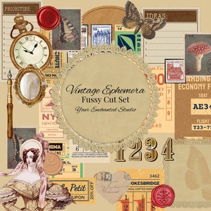Instant Digital Ephemera Kit - Fussy Cut - 63PC