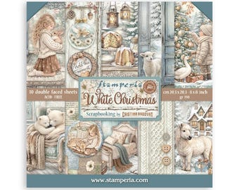 Stamperia-  8x8 Scrapbooking Pad - White Christmas