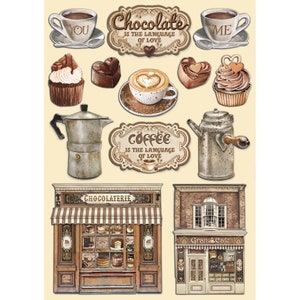 Stamperia - Color Formas de Madera A5 - Café y Chocolate