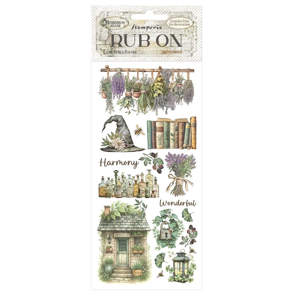 Stamperia - Rub-on for Scrapbooks, Albums, Cards, Bullet Journals and More, Easily Transfer Images onto Paper and Other Surfaces, Perfect for Crafts and Gifting (Herbarium Silvae, Botanical Books