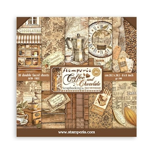 Stamperia-  8x8 Scrapbooking Pad - Coffee and Chocolate