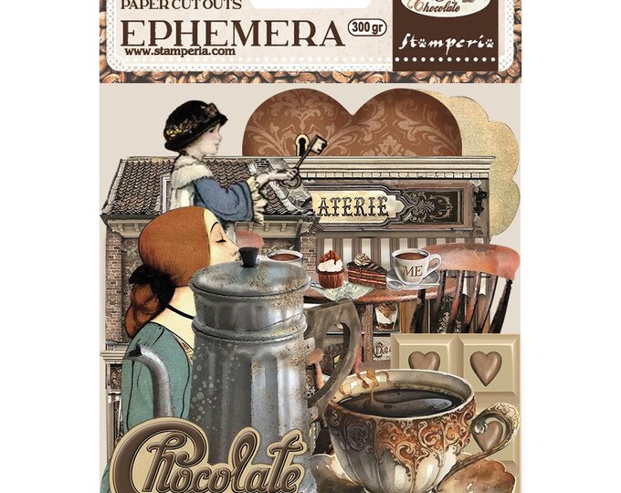 Stamperia - Set Di 44 Fustelle Adesive Ephemera Girasole Arte E Papaveri