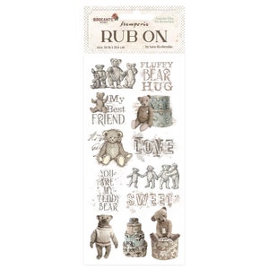Stamperia - Rub-on - Brocante antique - Ours en peluche