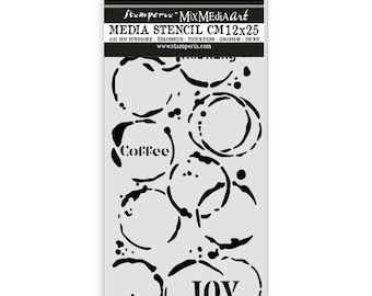Stamperia - Thick Stencil cm 12 x 25 - Furry Friends - Coffee Prints