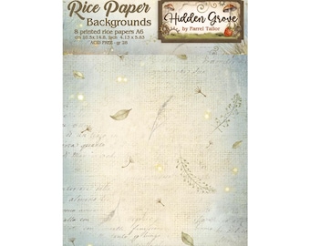 Stamperia Selection 8 Rice paper A6 backgrounds - Hidden Grove