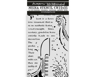 Stamperia - Thick Stencil cm 12 x 25 - Venice City of Art - Gondola