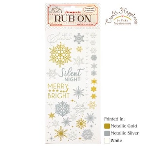Stamperia - Create Happiness Christmas Plus Collection - Rub-On Transfers - Snowflakes
