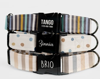 Personalized Engraved Dog Collar: Custom Pet Name, Handmade Adjustable Collar