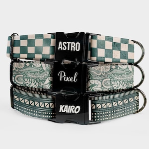 Personalized Dog Collar | Custom Name Engraved Dog Collar | Cottage Core Collar Leash Set | Boho Puppy Collar | Dog Mom Gift | Name ID Tag