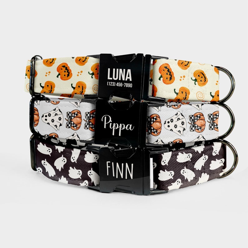 Handmade personalized dog collar with custom name engraving. Features a metal buckle and soft, durable adjustable fabric. Perfect for adding a personal touch to your dog's accessories. A thoughtful gift for any pet lover.