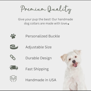 Personalized Dog Collar | Custom Name Engraved Dog Collar | Cottage Core Collar Leash Set | Boho Puppy Collar | Dog Mom Gift | Name ID Tag