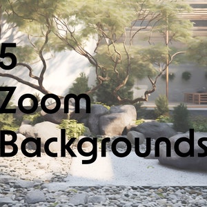 Zoom Background, Zoom Office Background, Zoom Background Home Office, Zoom Backgrounds, Zen Courtyard Zoom Backgrounds, set of 5