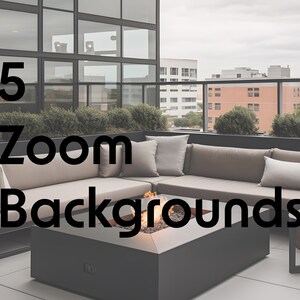 Zoom Background, Zoom Office Background, Zoom Background Home Office, Zoom Backgrounds, Bauhaus Rooftop Lounge Zoom Backgrounds, set of 5