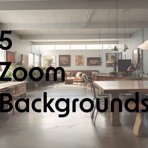 Zoom Background, Zoom Office Background, Zoom Background Home Office, Zoom Backgrounds, Mid Century Advertising Studio, set of 5