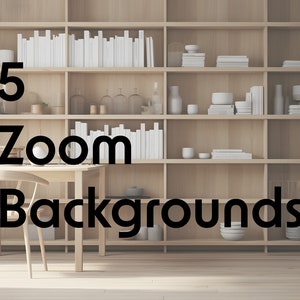 Zoom Background, Zoom Office Background, Zoom Background Home Office, Zoom Backgrounds, Nordic Boho Bookshelves Zoom Backgrounds, set of 5