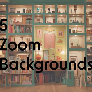 Zoom Background, Zoom Office Background, Zoom Background Home Office, Zoom Backgrounds, Whimsical Cinematic Style Zoom Backgrounds, set of 5