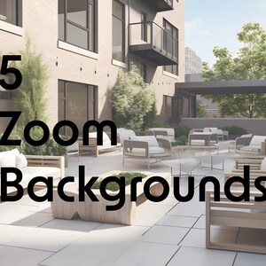 Zoom Background, Zoom Office Background, Zoom Background Home Office, Zoom Backgrounds, Modern Urban Terrace Zoom Backgrounds, set of 5