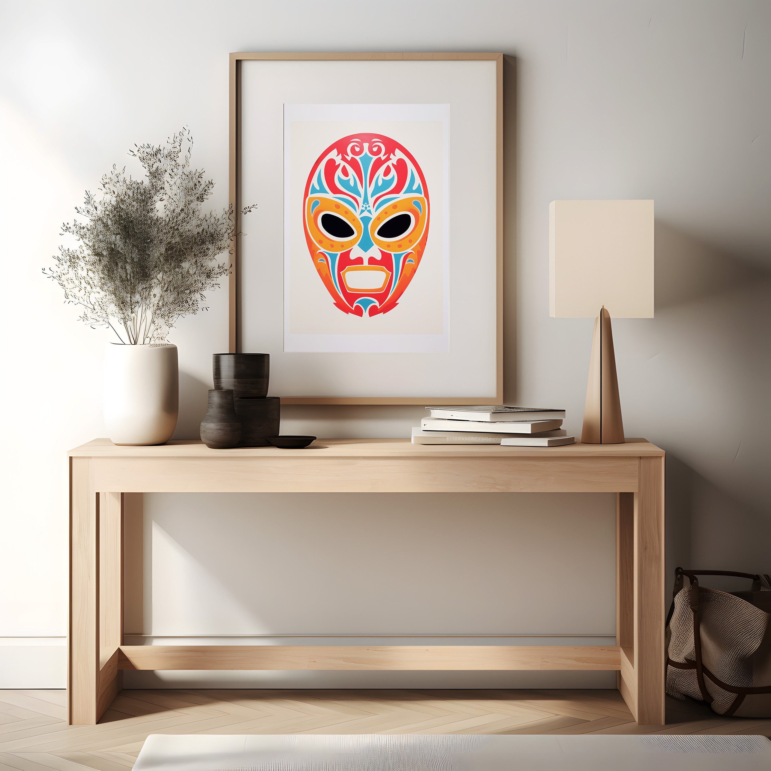 Lucha Libre Mask Poster, Wrestling Art, Lucha Libre Digital Download