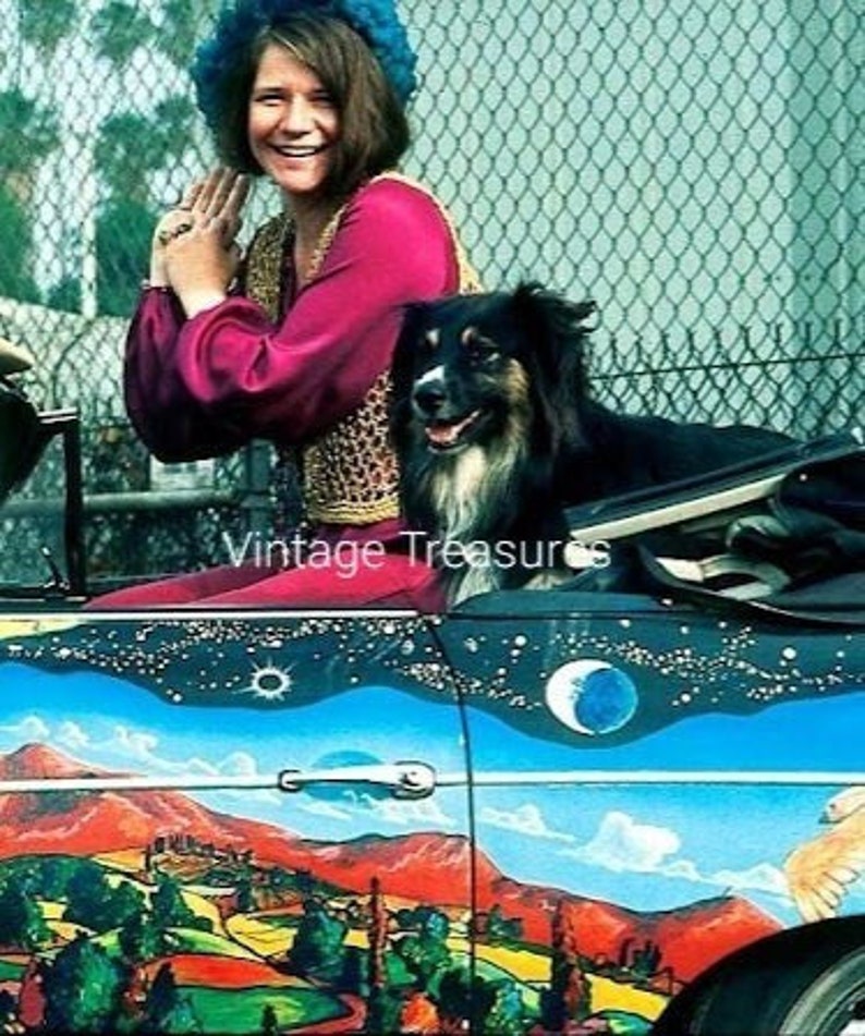 Janis Joplin With Her Beloved Dog Etsy