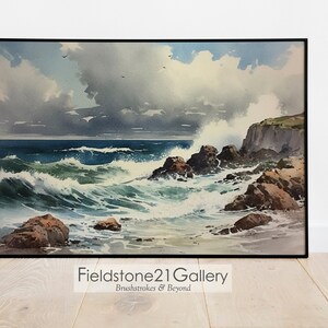Vintage Maine Coast: Coastal Art, Beach Art,Seascape Painting, Beach House Art,Ocean Art, Beach Décor, Maine, Northeast Art