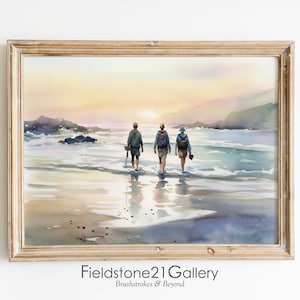 Friends at Sunrise - Watercolor