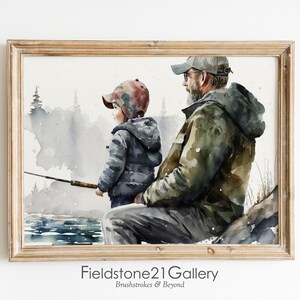 Dad and Child Fishing
