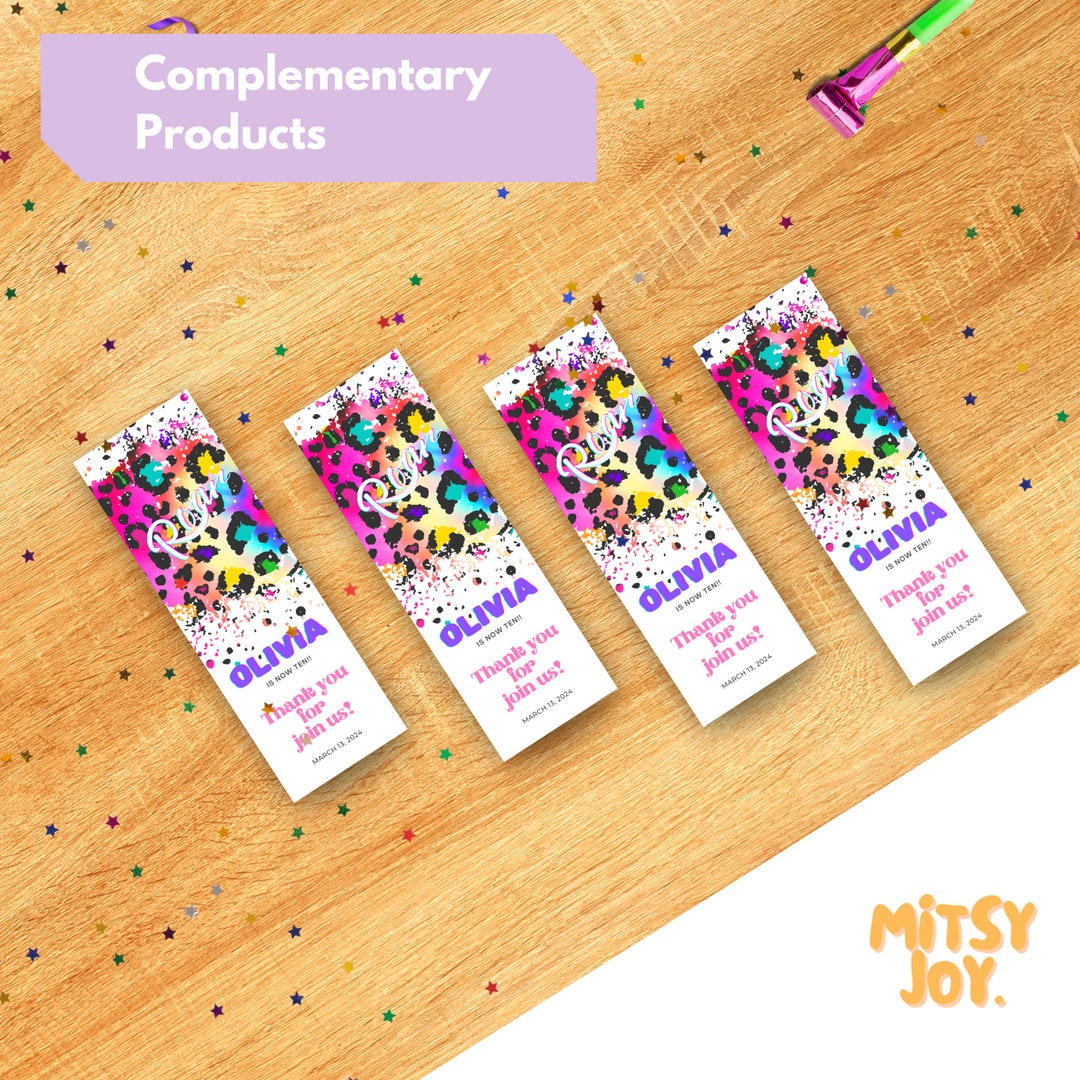 Editable Birthday Thank You Card Bookmark Template Leopard Print Thank ...