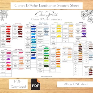 Caran D&#39;Ache Luminance Colour Pencil Swatch Single Sheet Color Swatch Chart Swatch Template Colour Pencil Swatches Colour Pencil Tools