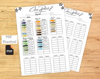 Colour Pencil Swatch Sheet Color Swatch Chart Colour Swatch Template Colour Pencil Swatches Colour Pencil Tools