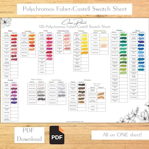 Polychromos Faber Castell Farbstiftmuster Einzelblatt Farbmustertabelle Mustervorlage Farbstiftmuster Farbstiftwerkzeuge