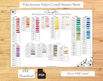 Polychromos Faber Castell Colour Pencil Swatch Single Sheet Color Swatch Chart Swatch Template Colour Pencil Swatches Colour Pencil Tools