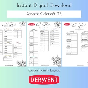 Derwent Colorsoft 72 Color Swatch Chart Colour Swatch Template Colour ...