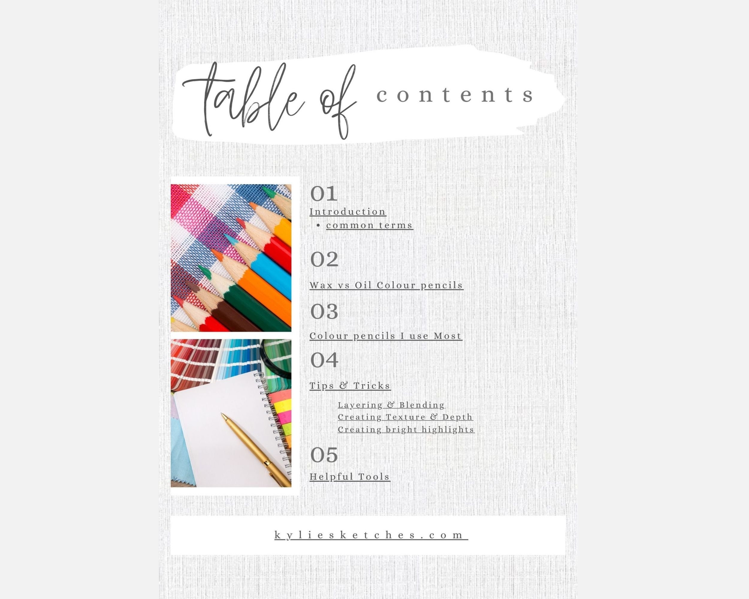 Colour Pencil Guide for Beginners Different Insights Into - Etsy