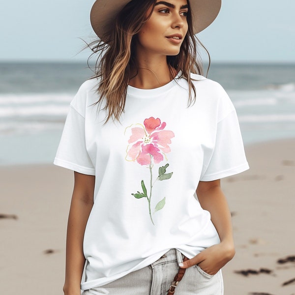Watercolor Flower Shirt  Watercolor Floral Spring T-shirt  Floral Shirt Gift for Women Ladies Tee Gift for Mom Wildflower Tshirt Modern Tee