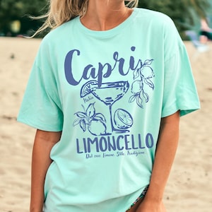 Capri Limoncello Shirt, Comfort Colors 1717 Tee, Amalfi Coast Lemon Graphic, Retro Summer Italy Aesthetic, Gift for Her