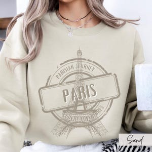 Paris Sweatshirt - Eiffel Tower Design - French Fashion Jumper, Cozy French Sweatshirt, Parisian Gift, Travel Lover Top, France Tourist