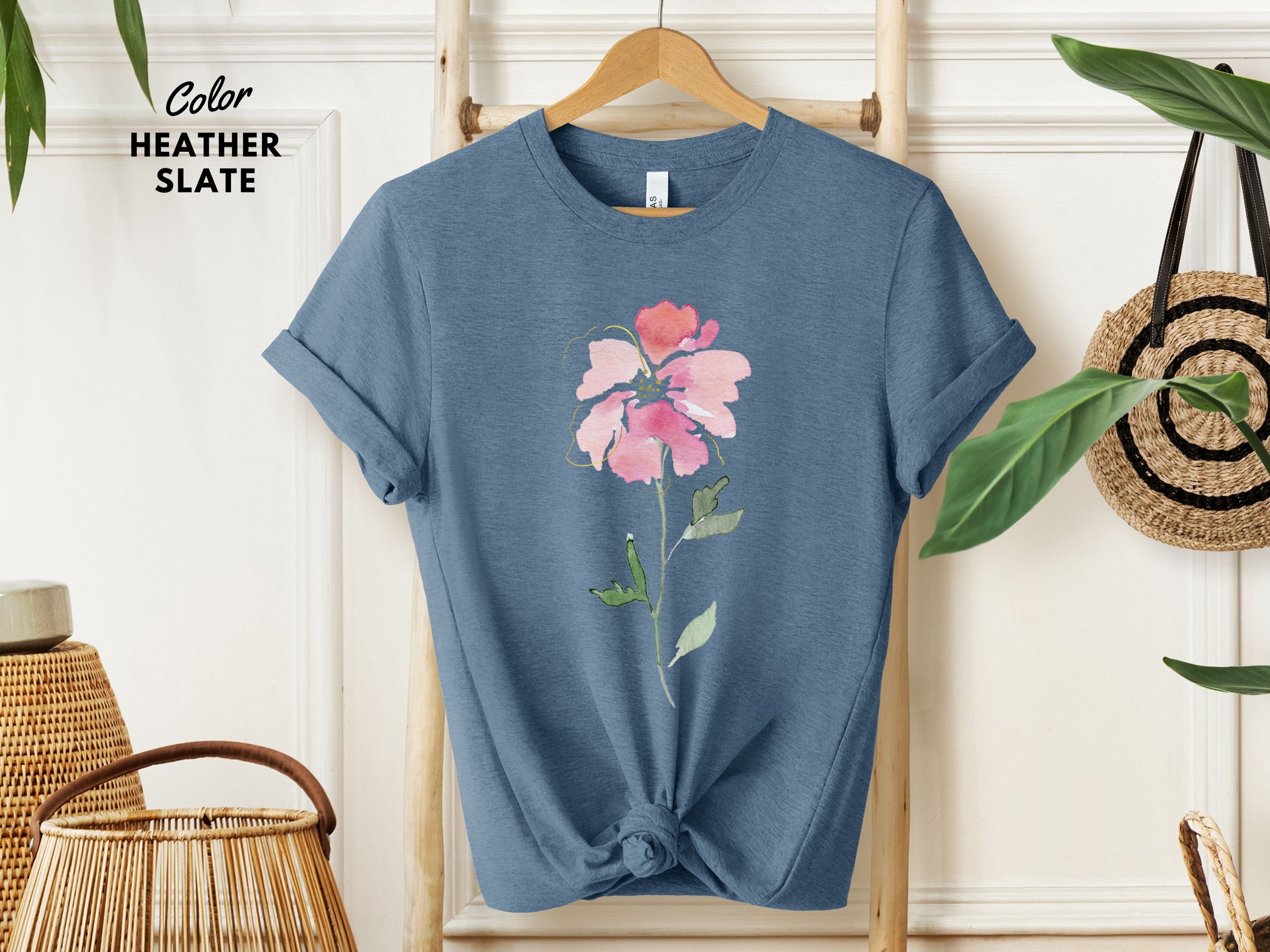Watercolor Flower Shirt  Watercolor Floral Spring T-shirt  Floral Shirt Gift for Women Ladies Tee Gift for Mom Wildflower Tshirt Modern Tee