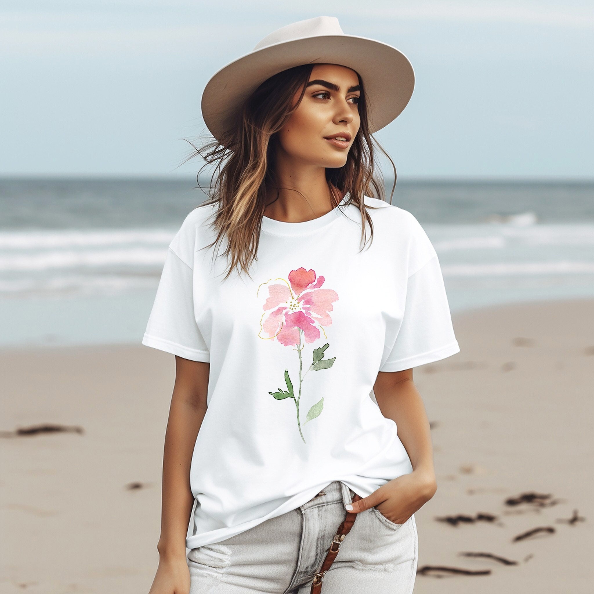 Watercolor Flower Shirt  Watercolor Floral Spring T-shirt  Floral Shirt Gift for Women Ladies Tee Gift for Mom Wildflower Tshirt Modern Tee