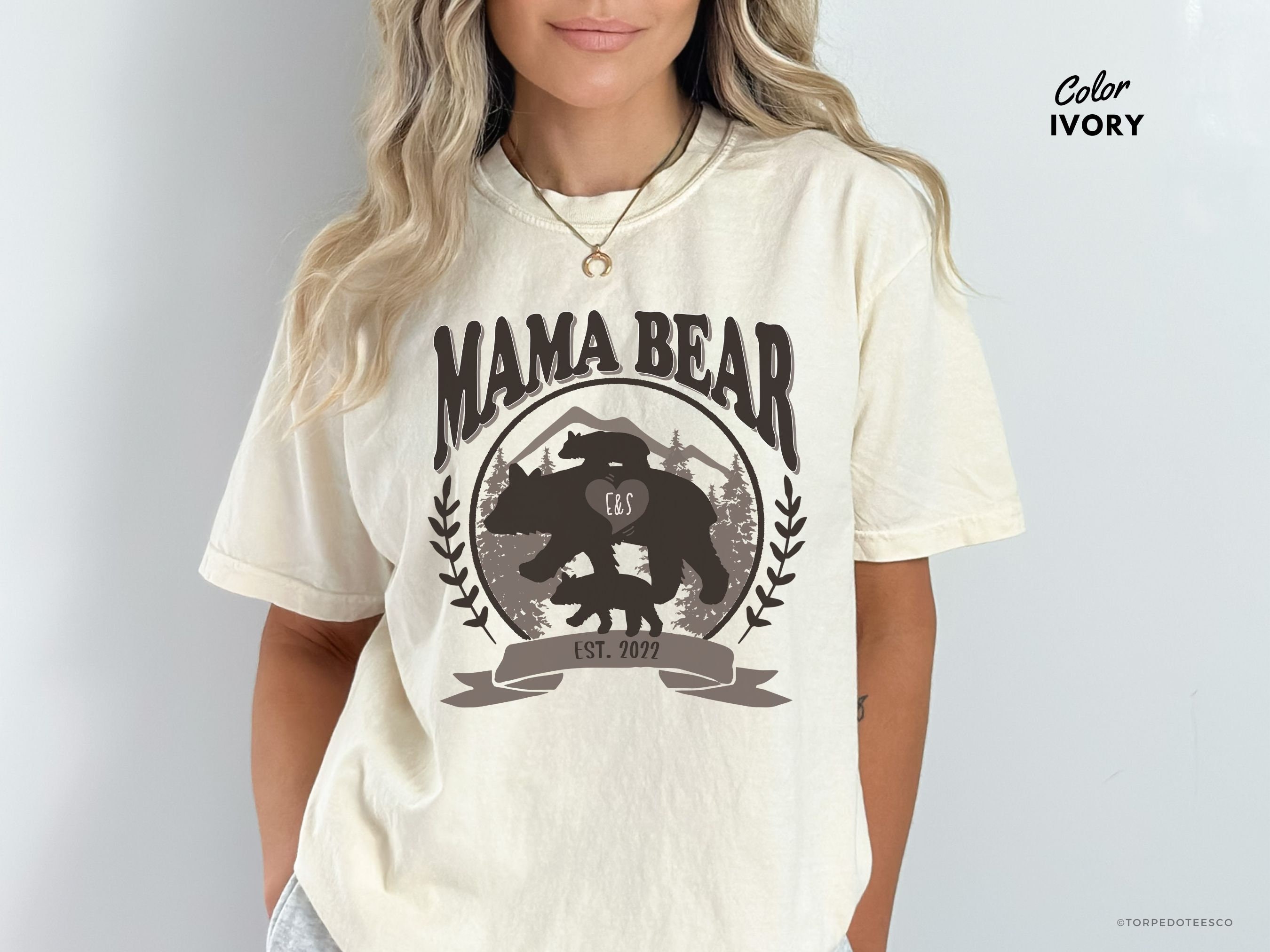 Personalised Mama Bear And Baby Bear T Shirt Set By Simply Colors
