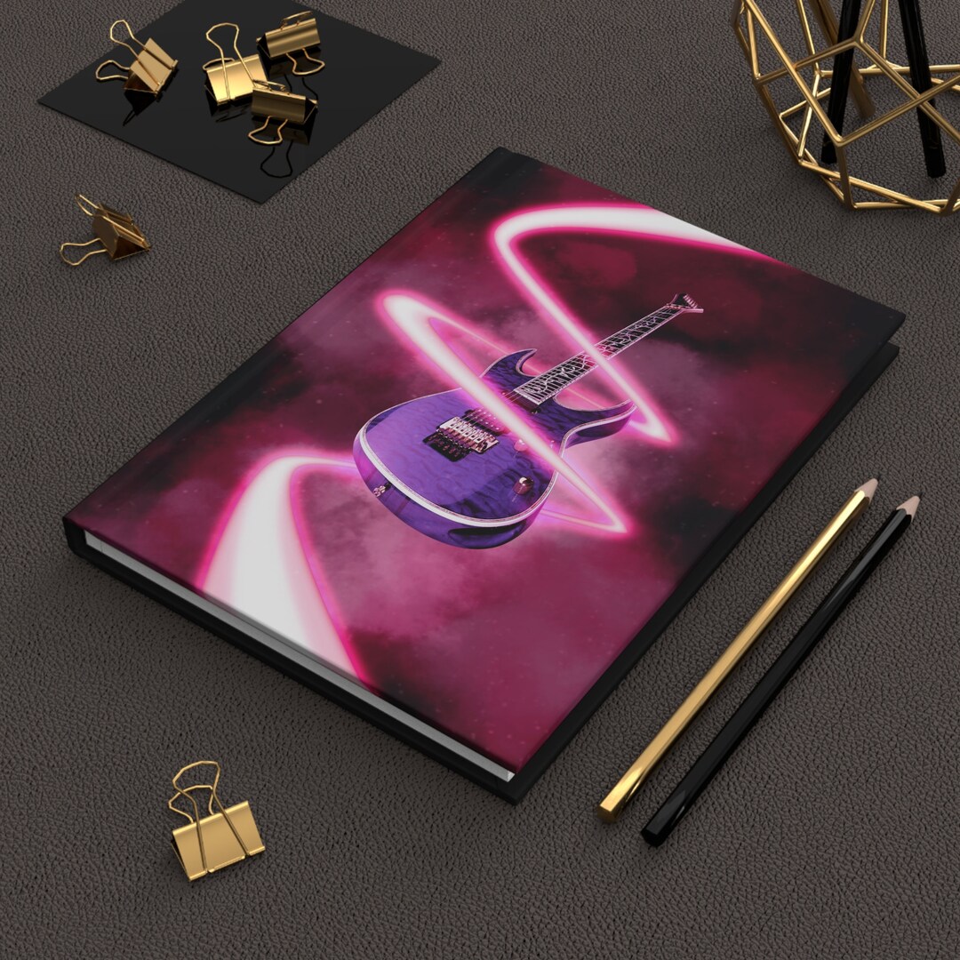 Neon Light Shred Journal Guitar Notebook Hardcover Lined Etsy